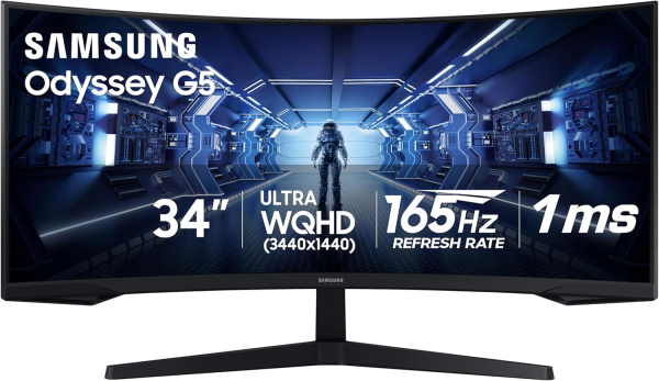 Samsung 34-inch Odyssey G55C Series QHD 1000R Curved Gaming Monitor