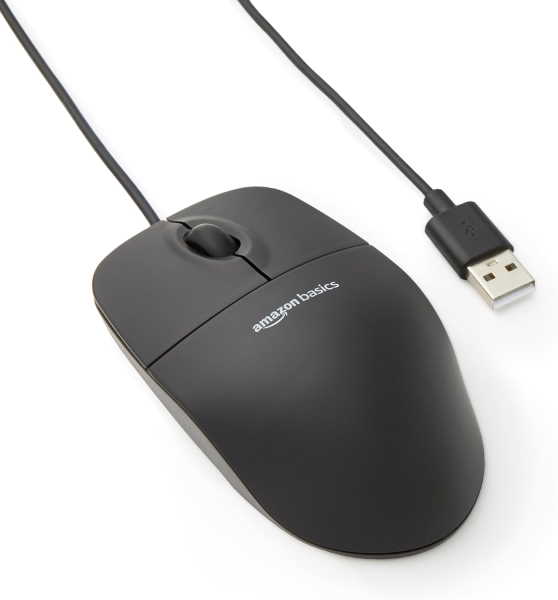 Amazon Basics 3-Button USB Wired Mouse