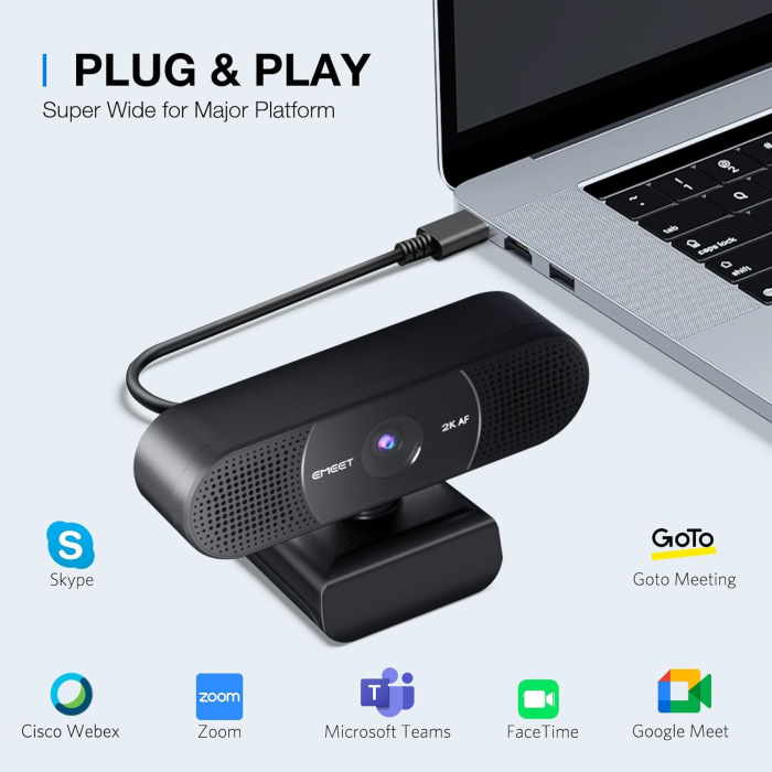 Emeet C960 2K Webcam with Microphone - Image 4