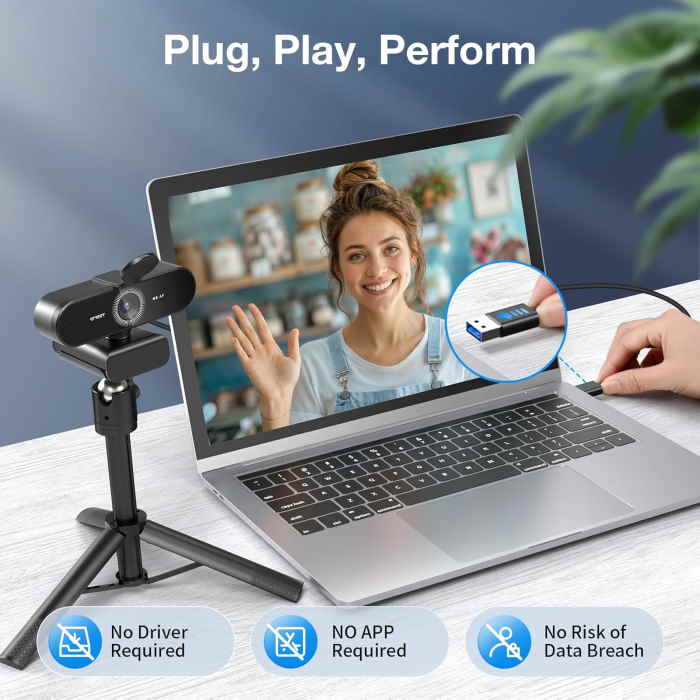 Emeet NOVA 4K Webcam with Tripod - Image 4