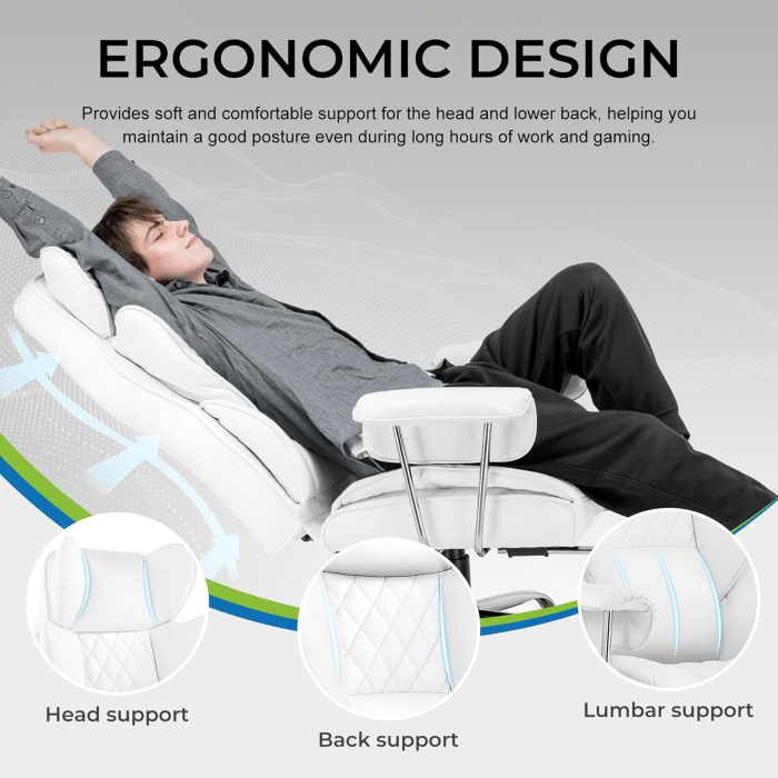 GTRacing Gaming Chair (White) - Image 2