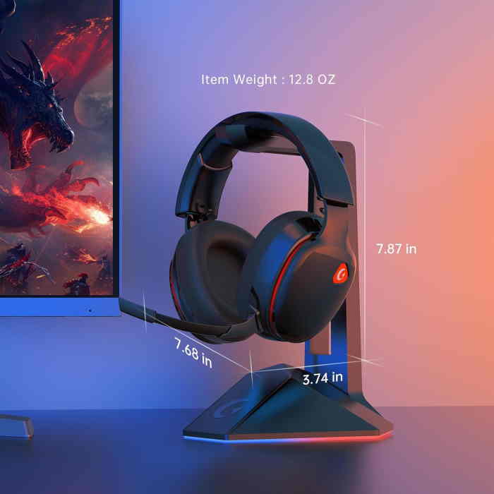 Gtheos 2.4GHz Wireless Gaming Headset (Black/Red) - Image 2
