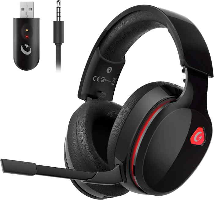 Gtheos 2.4GHz Wireless Gaming Headset (Black/Red)