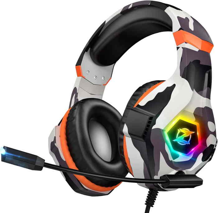 Ozeino Gaming Headset for PC, PS4, PS5, Xbox (Camo)