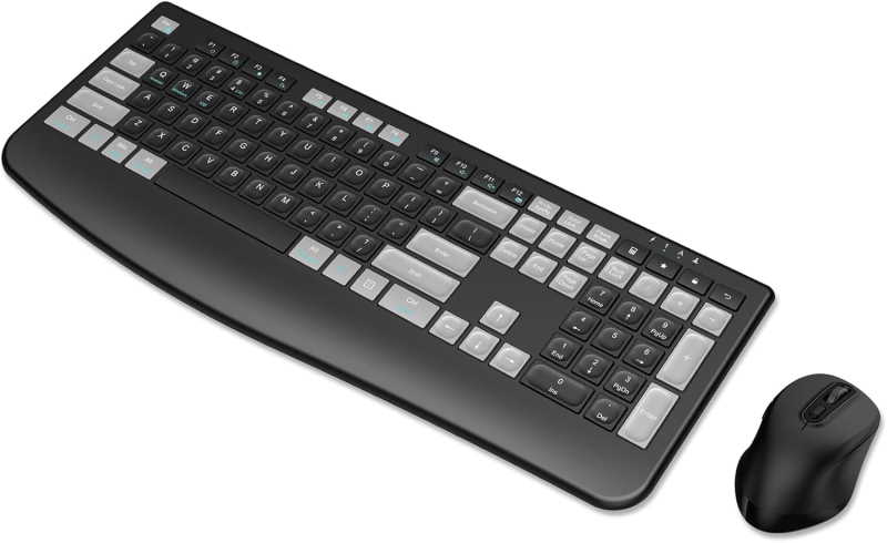 Quasio Wireless Keyboard and Mouse Combo (Black/Grey)