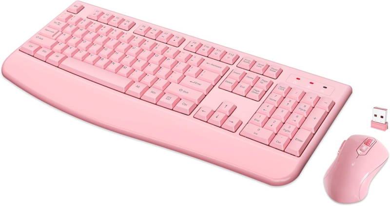 Quasio Wireless Keyboard and Mouse Combo (Pink)