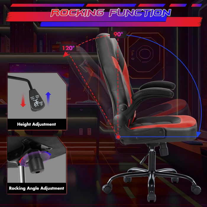 Sweetcrispy Computer Gaming Desk Chair (Red) - Image 2