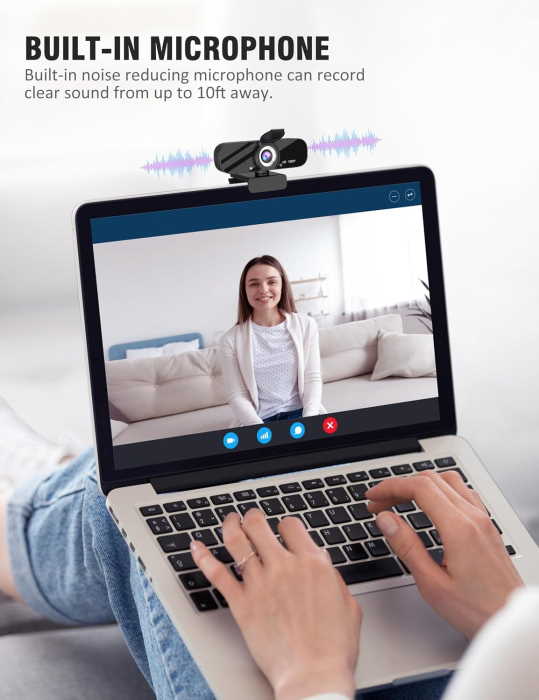 Tewiky Full HD Webcam with Built-in Microphone and Rotatable Tripod - Image 4