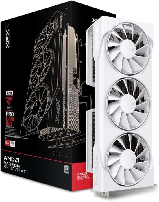 XFX Swift Radeon RX 9070XT Triple Fan White