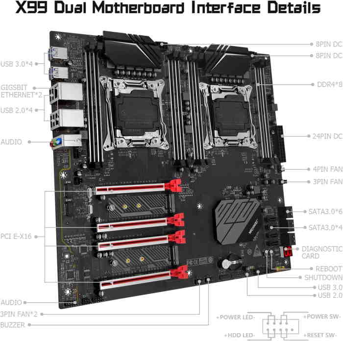 Machinist X99 D8 Dual CPU Motherboard - Image 4