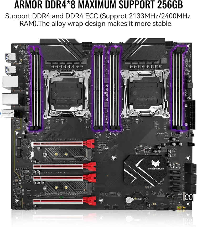 ShangZhaoYuan X99 D8 Max Dual CPU Server Motherboard - Image 2