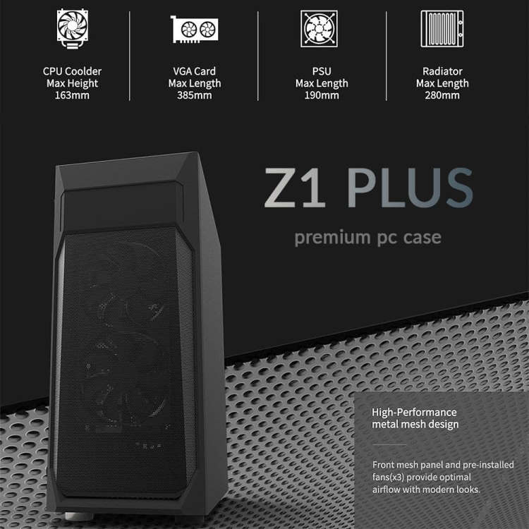 Zalman Z1 Plus Mid-Tower ATX PC Case - Image 6