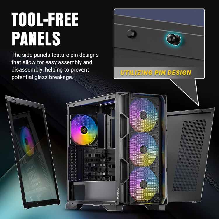 Antec AX1000 ARGB Mid-Tower ATX PC Case - Image 3