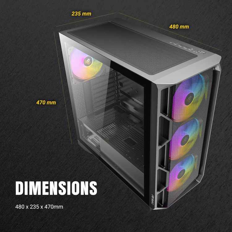 Antec AX1000 ARGB Mid-Tower ATX PC Case - Image 4