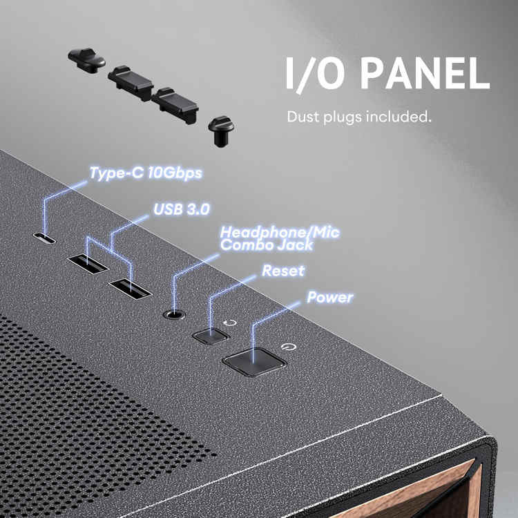 Antec Flux Wood Mid-Tower E-ATX PC Case - Image 3
