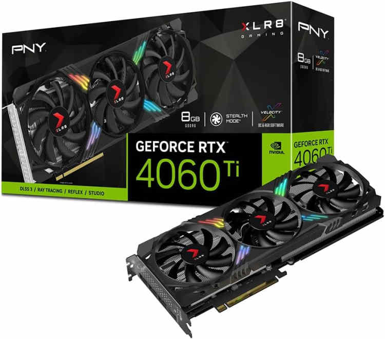 PNY GeForce RTX 4060 Ti XLR8 Gaming Verto RGB Triple Fan