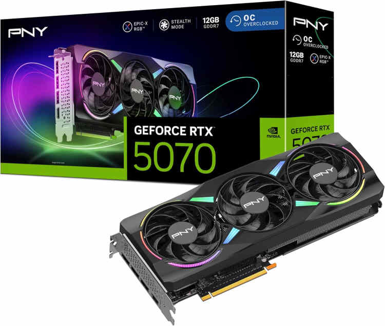 PNY GeForce RTX 5070 Epic-X ARGB OC Triple Fan