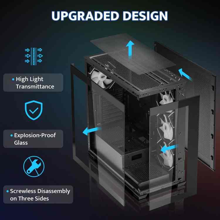 darkFlash DS900 ATX ARGB Mid-Tower PC Case  - Image 2