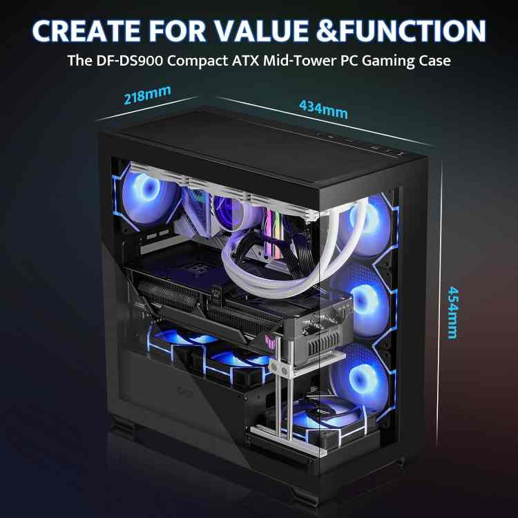 darkFlash DS900 ATX ARGB Mid-Tower PC Case  - Image 3