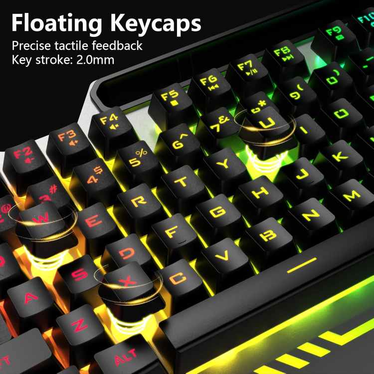 Aula Keyboard T102 Gaming Keyboard and Mouse Combo Silver Panel - Image 4