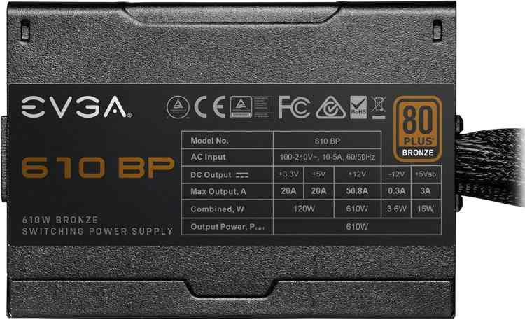 EVGA 610 BP 80+ Bronze 600W - Image 3