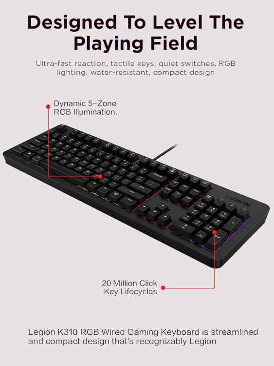 Lenovo Legion K310 RGB Wired Gaming Keyboard - Image 2