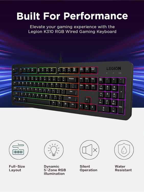 Lenovo Legion K310 RGB Wired Gaming Keyboard - Image 4