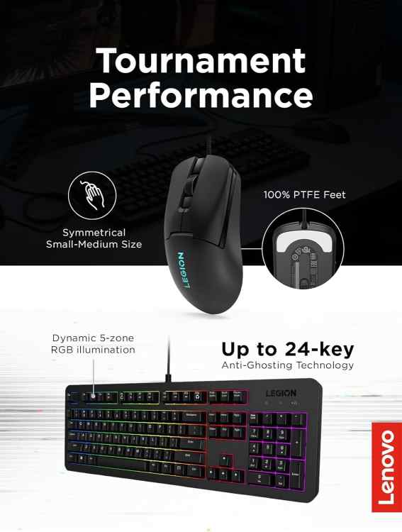 Lenovo Legion KM310 RGB Wired Gaming Keyboard & Mouse Combo - Image 2