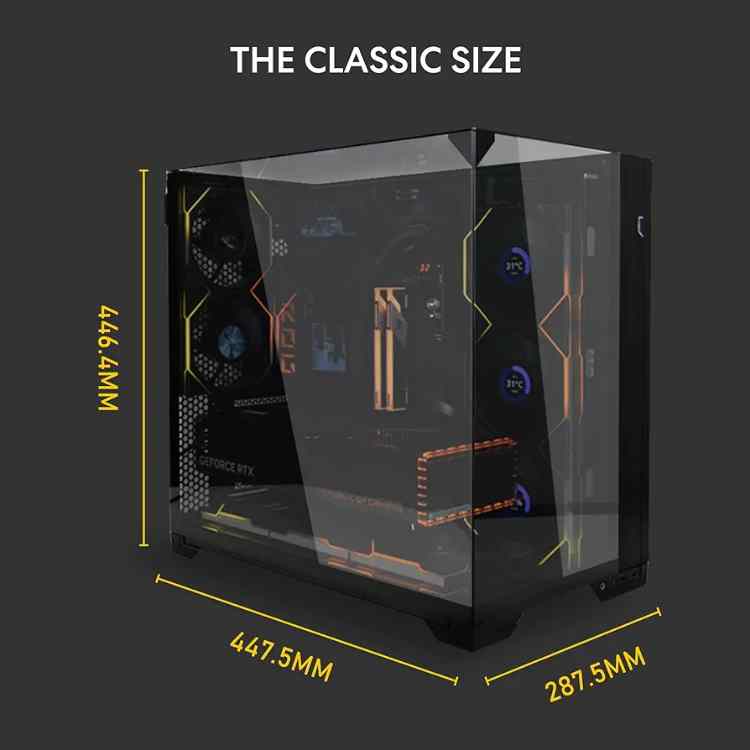 Lian Li O11 Vision Compact Black-Steel-Tempered Glass ATX Mid Tower Case - Image 3