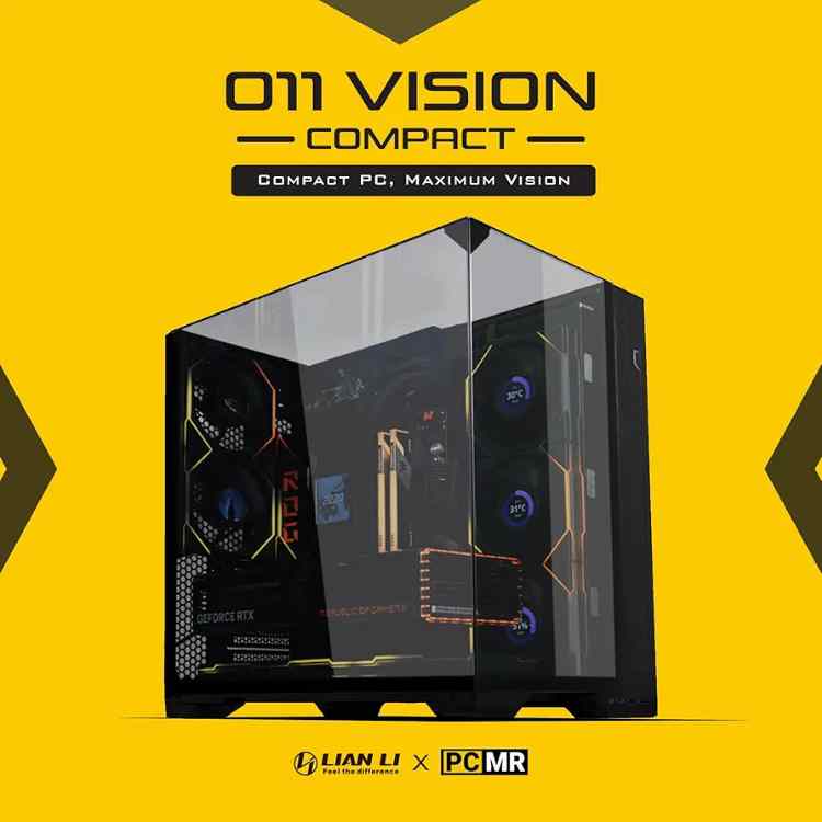 Lian Li O11 Vision Compact Black-Steel-Tempered Glass ATX Mid Tower Case - Image 2