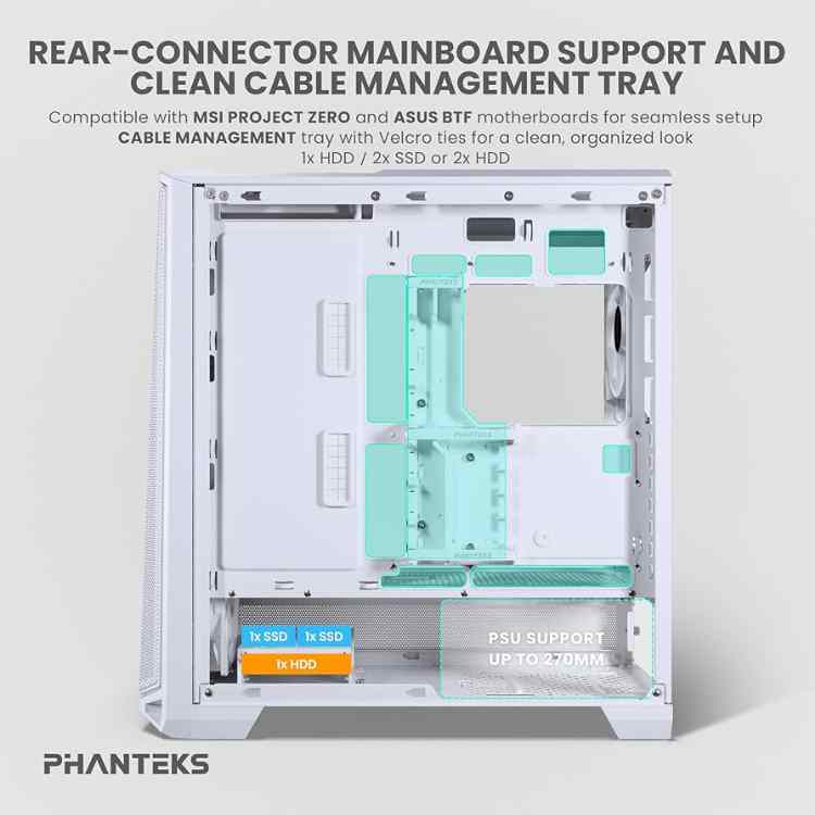 Phanteks Eclipse G400A ATX Mid-Tower PC Case White - Image 3