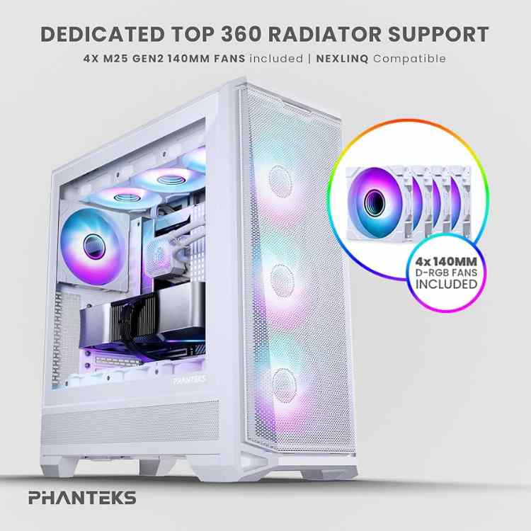 Phanteks Eclipse G400A ATX Mid-Tower PC Case White - Image 4