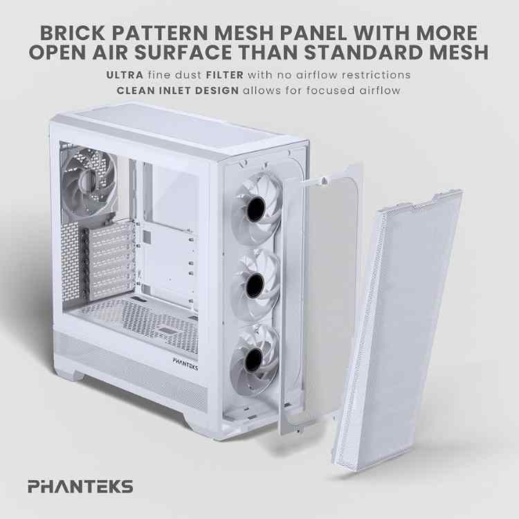 Phanteks Eclipse G400A ATX Mid-Tower PC Case White - Image 2