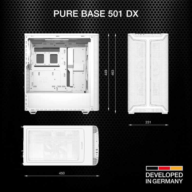 be quiet! Pure Base 501 DX White Mid-Tower ATX Case - Image 2