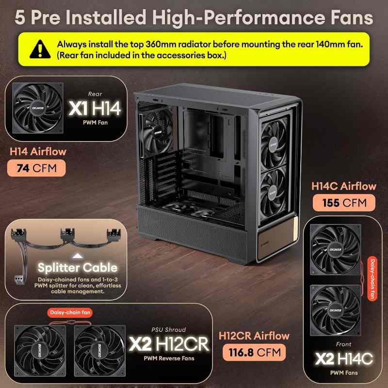 Air Cross Genuine Walnut Wood ATX Case   - Image 2