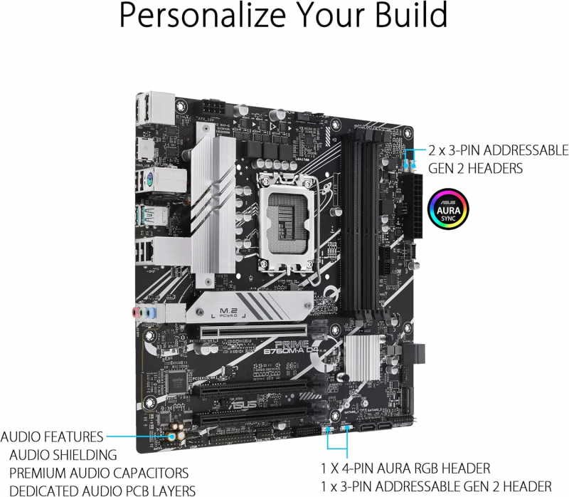 ASUS Prime B760M-A D4 LGA 1700 - Image 2