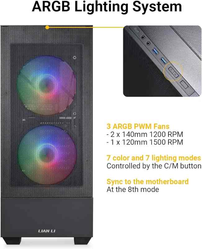Lian Li Lancool 205 MESH C High Airflow ATX RGB PC Case  - Image 3