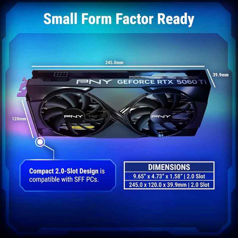 PNY GeForce RTX 5060 Ti OC Dual Fan Graphics Card - Image 2