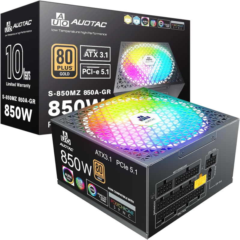 Auotac 850W Fully Modular 80+ Gold Certified PSU