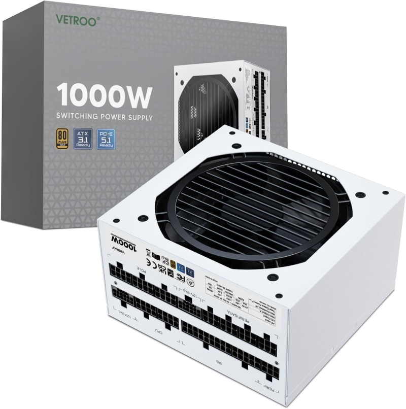 Vetroo 1000W ATX 3.1 80 Plus Gold Full Modular