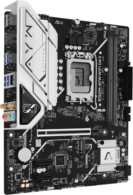 ASUS B760M-AYW WiFi D4 II LGA 1700 Micro-ATX Motherboard - Image 2