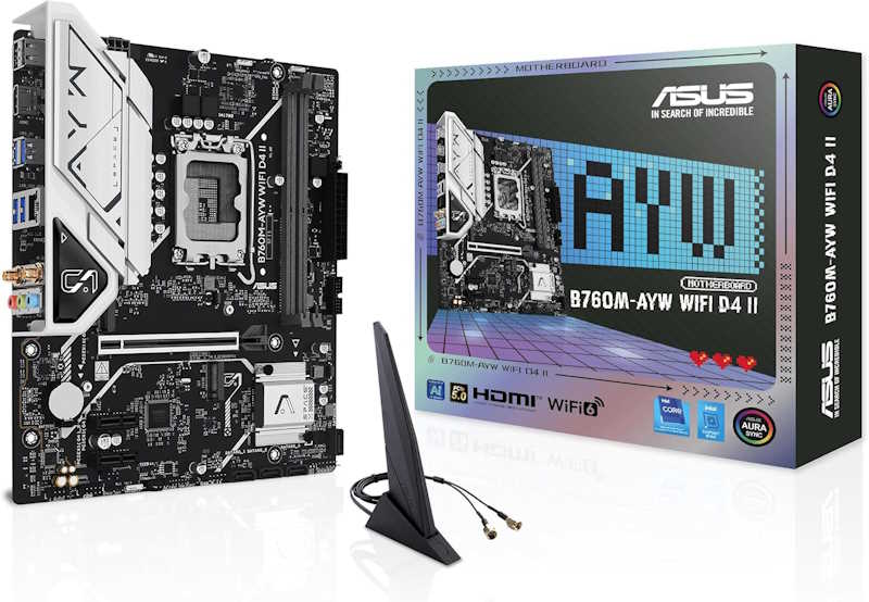 ASUS B760M-AYW WiFi D4 II LGA 1700 Micro-ATX Motherboard